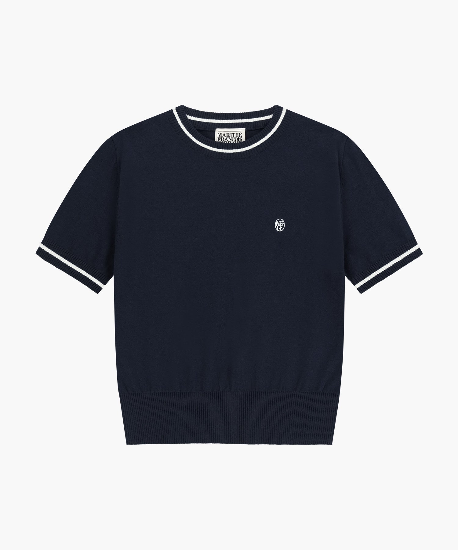 Marithe & Francois Girbaud - Circle Logo Half Knit Pullover (Navy) product image 6 | TRAB K-Fashion Australia