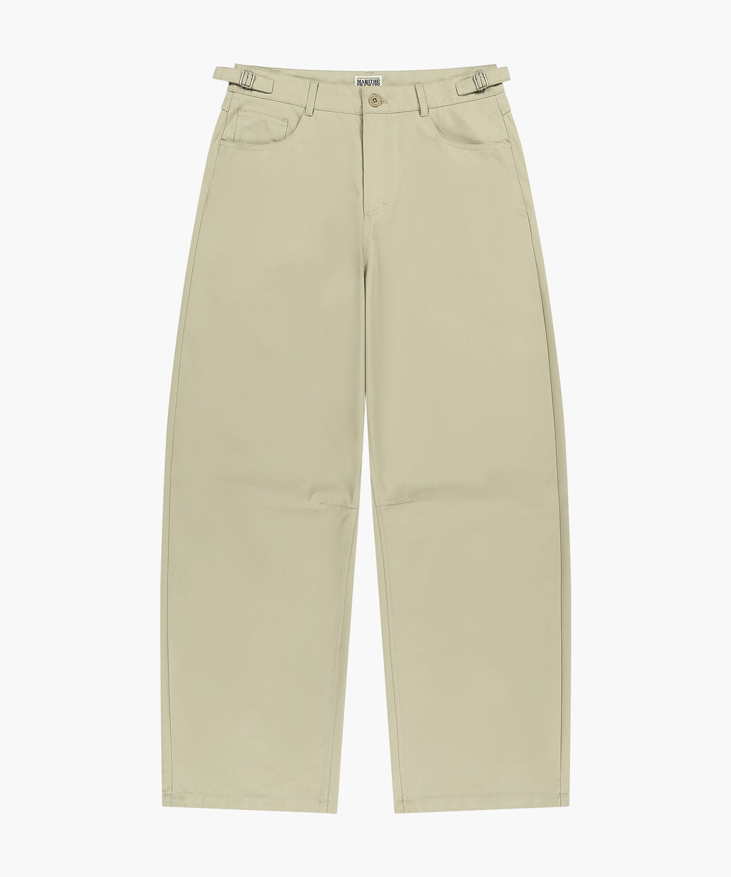 Marithe & Francois Girbaud - Curved Chino Pants (Beige) product image 6 | TRAB K-Fashion Australia
