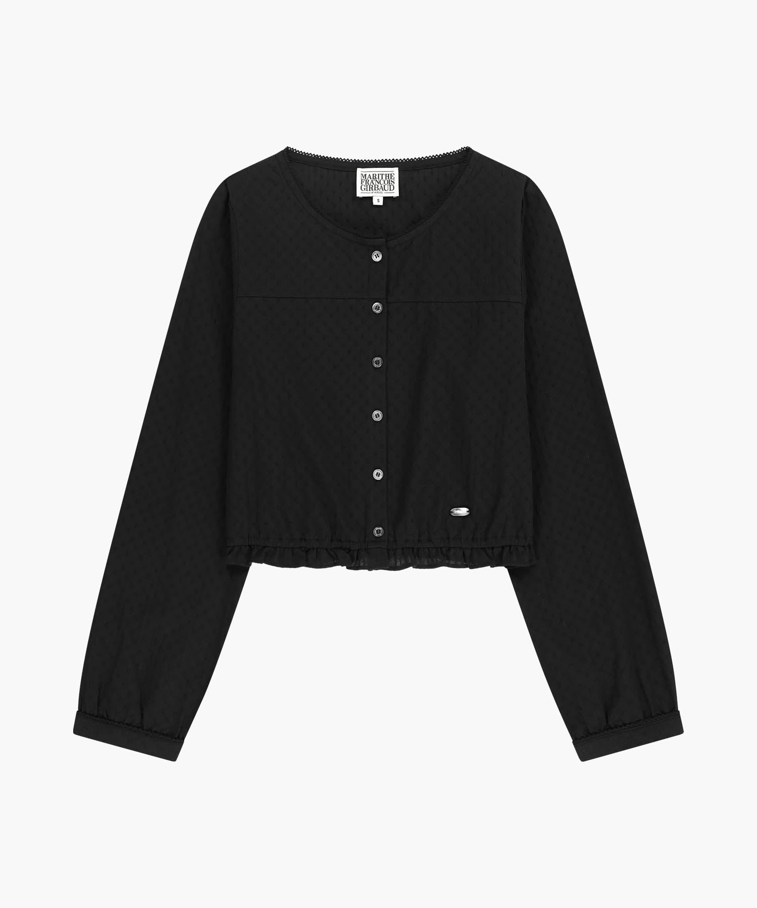 Marithe & Francois Girbaud - Lace Shirring Crop Blouse (Black) product image 6 | TRAB K-Fashion Australia