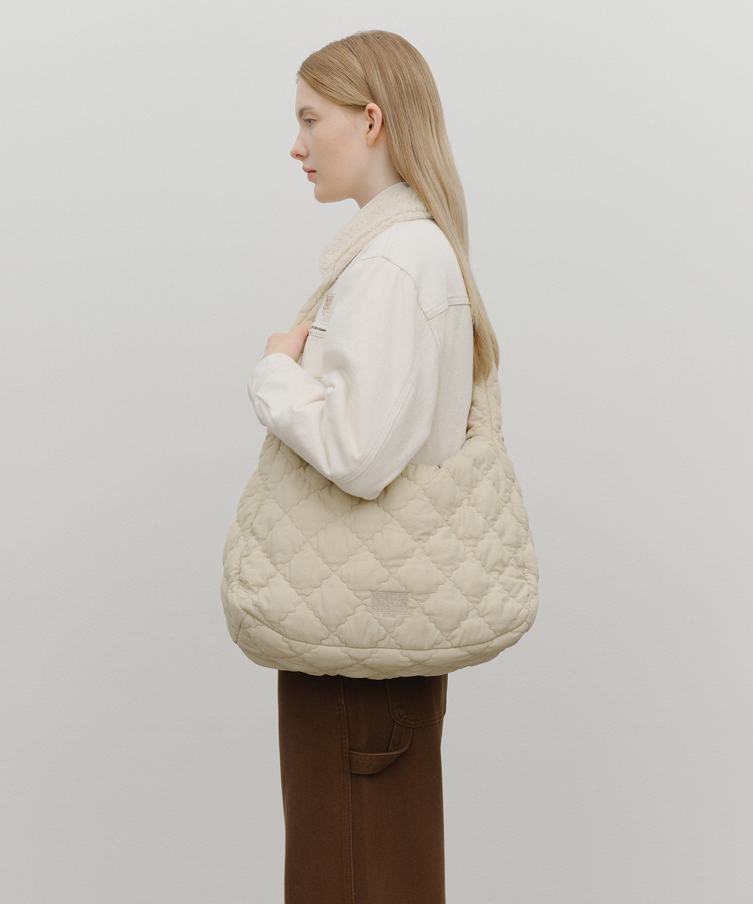 Marithe & Francois Girbaud - Classic Logo Padding Cross Bag (Beige) product image 8 | TRAB K-Fashion Australia