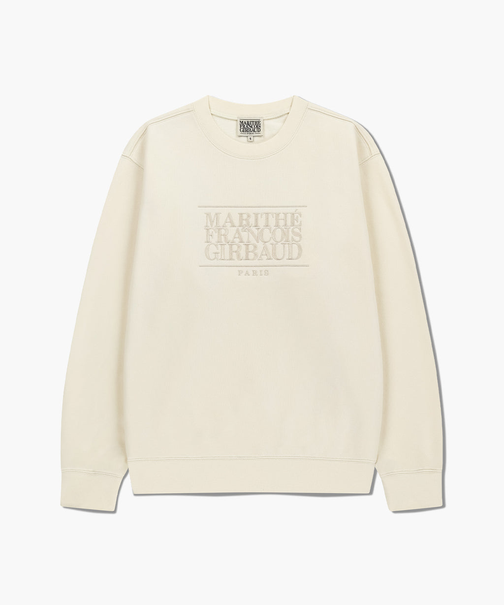 Marithe & Francois Girbaud - Classic Logo Embroidery Sweatshirt (brushed) (Cream) product image 8 | TRAB K-Fashion Australia