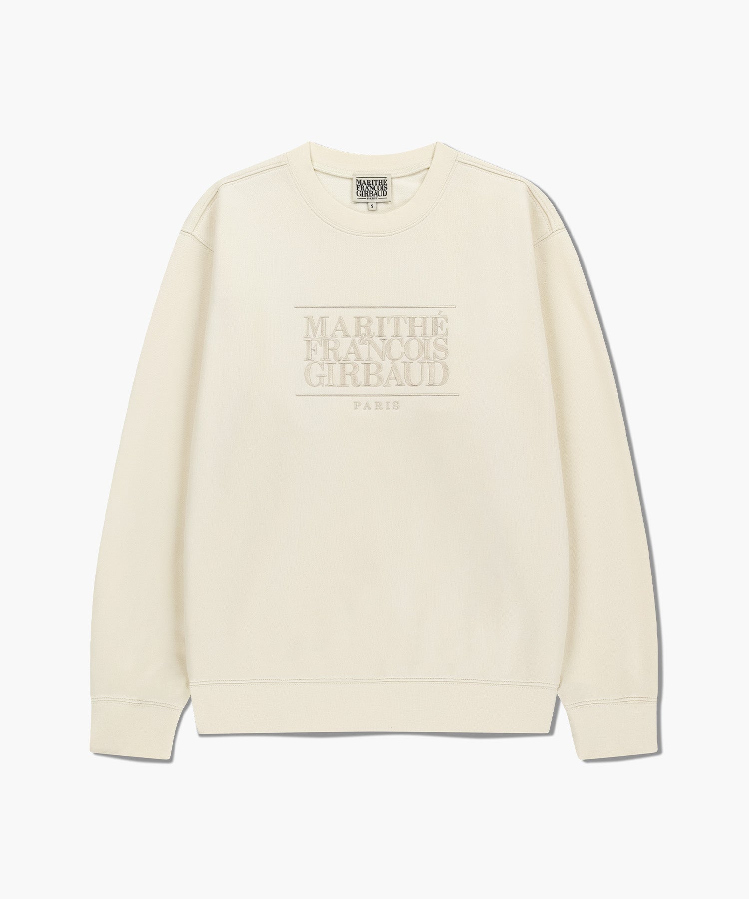 Marithe & Francois Girbaud - Classic Logo Embroidery Sweatshirt (brushed) (Cream) product image 8 | TRAB K-Fashion Australia