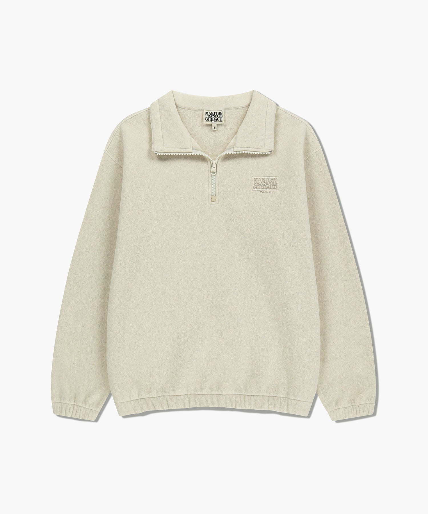 Marithe & Francois Girbaud - Classic Logo Half Neck Fleece Sweatshirt (Ivory) product image 6 | TRAB K-Fashion Australia