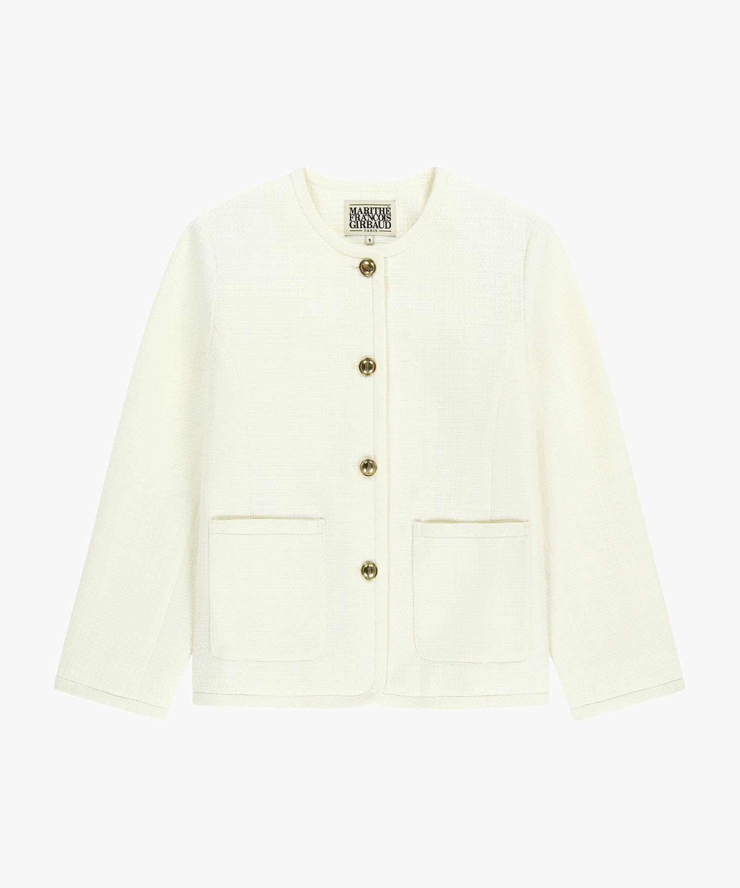 Marithe & Francois Girbaud - Tweed Round Neck Jacket (Ivory) product image 6 | TRAB K-Fashion Australia