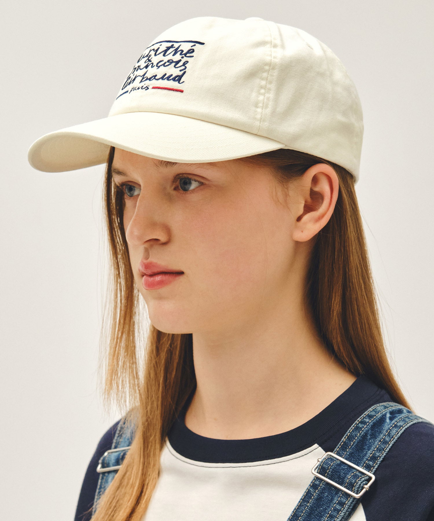 Marithe & Francois Girbaud - Drawing Classic Logo Flat Brim Cap (Ivory) product image 6 | TRAB K-Fashion Australia