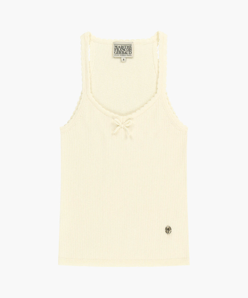 Marithe & Francois Girbaud - Lace Point Knit Vest (Ivory) product image 6 | TRAB K-Fashion Australia