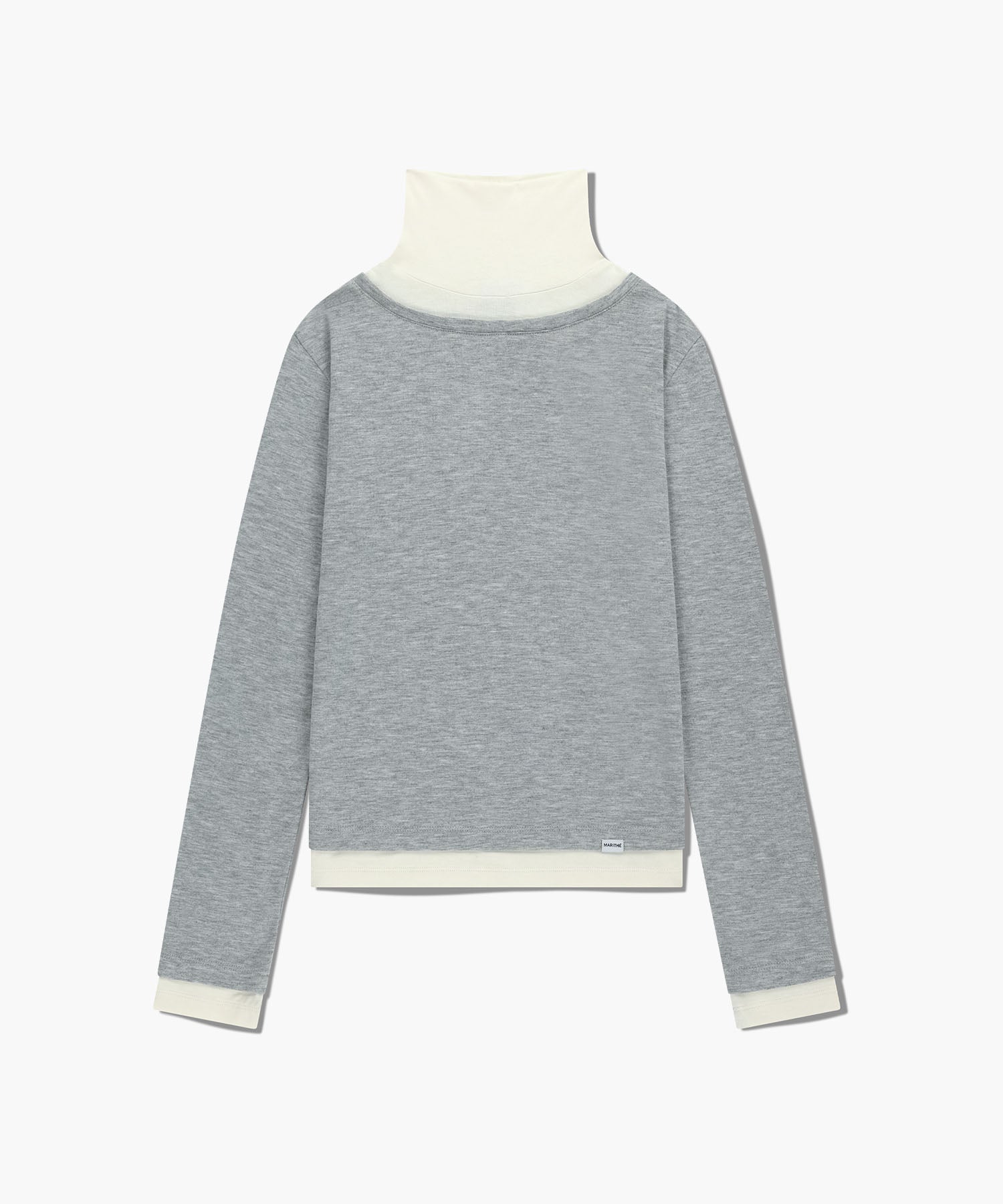 Marithe & Francois Girbaud - Layered Turtle Neck Long Sleeve (Heather Gray) product image 6 | TRAB K-Fashion Australia