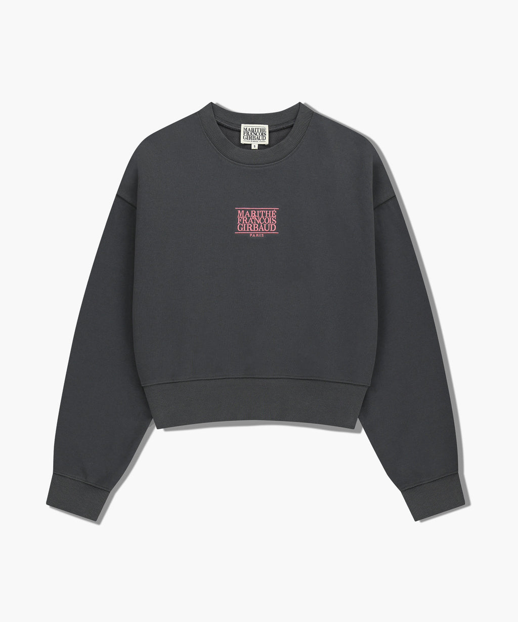 Marithe & Francois Girbaud - Small Classic Logo Crop Sweatshirt (Charcoal) product image 6 | TRAB K-Fashion Australia