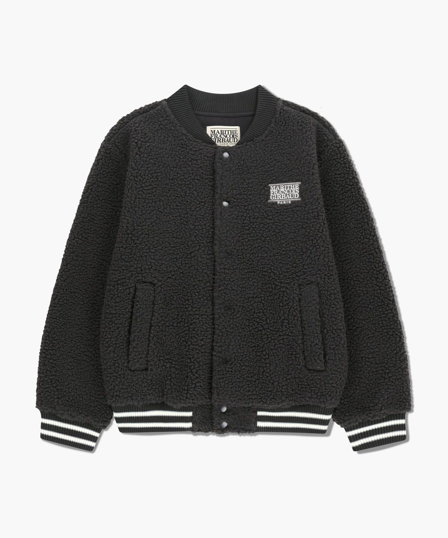 Marithe & Francois Girbaud - Fleece Varsity Jacket (Charcoal) product image 6 | TRAB K-Fashion Australia