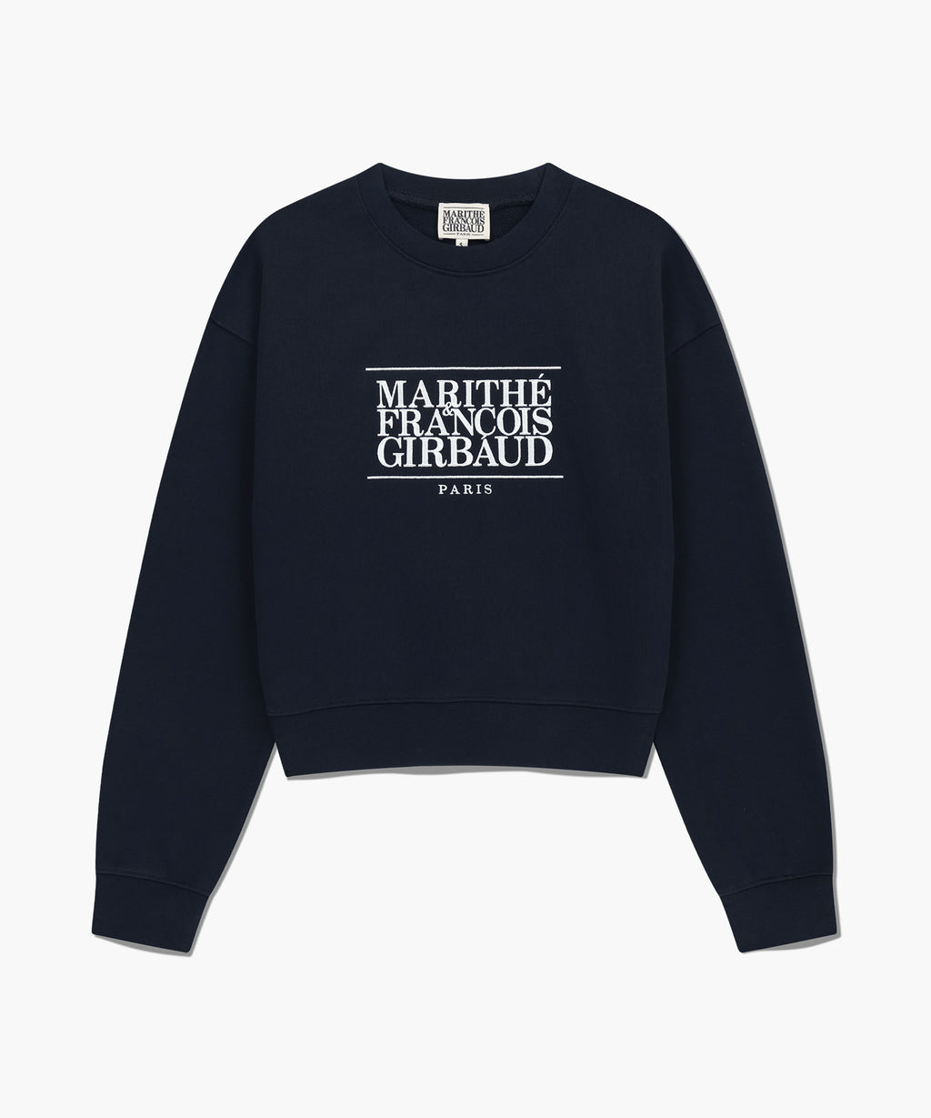 Marithe & Francois Girbaud - Classic Logo Crop Sweatshirt (Navy) product image 6 | TRAB K-Fashion Australia