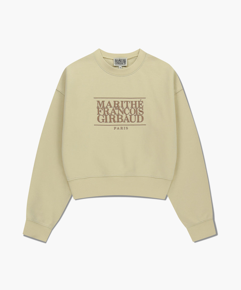 Marithe & Francois Girbaud - Classic Logo Crop Sweatshirt (Light Yellow) product image 6 | TRAB K-Fashion Australia
