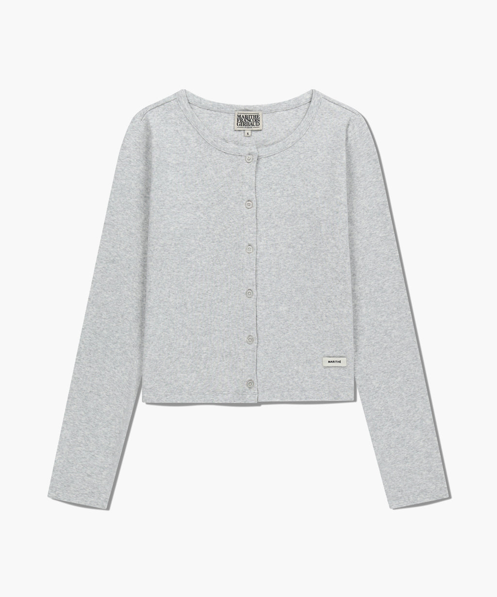 Marithe & Francois Girbaud - Basic Cotton Cardigan (Light Heather Gray) product image 6 | TRAB K-Fashion Australia