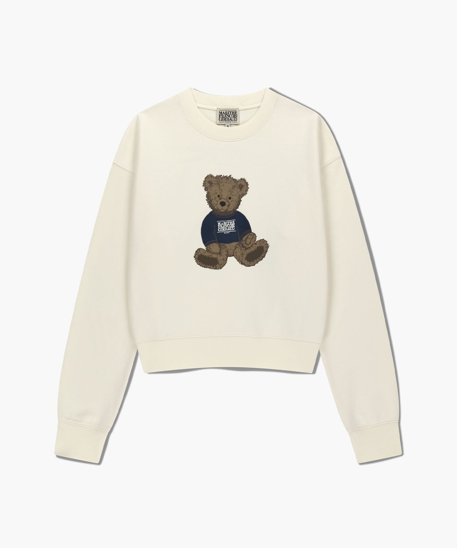 Marithe & Francois Girbaud - Doodle Bear Crop Sweatshirt (Ivory) product image 6 | TRAB K-Fashion Australia