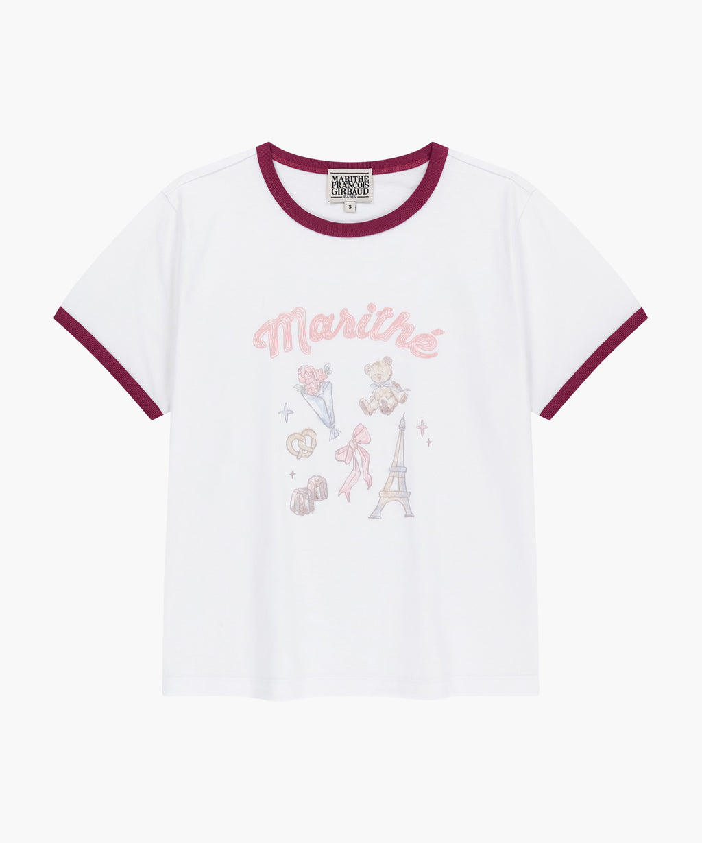 Marithe & Francois Girbaud - Paris Graphic Ringer Tee (White) product image 6 | TRAB K-Fashion Australia