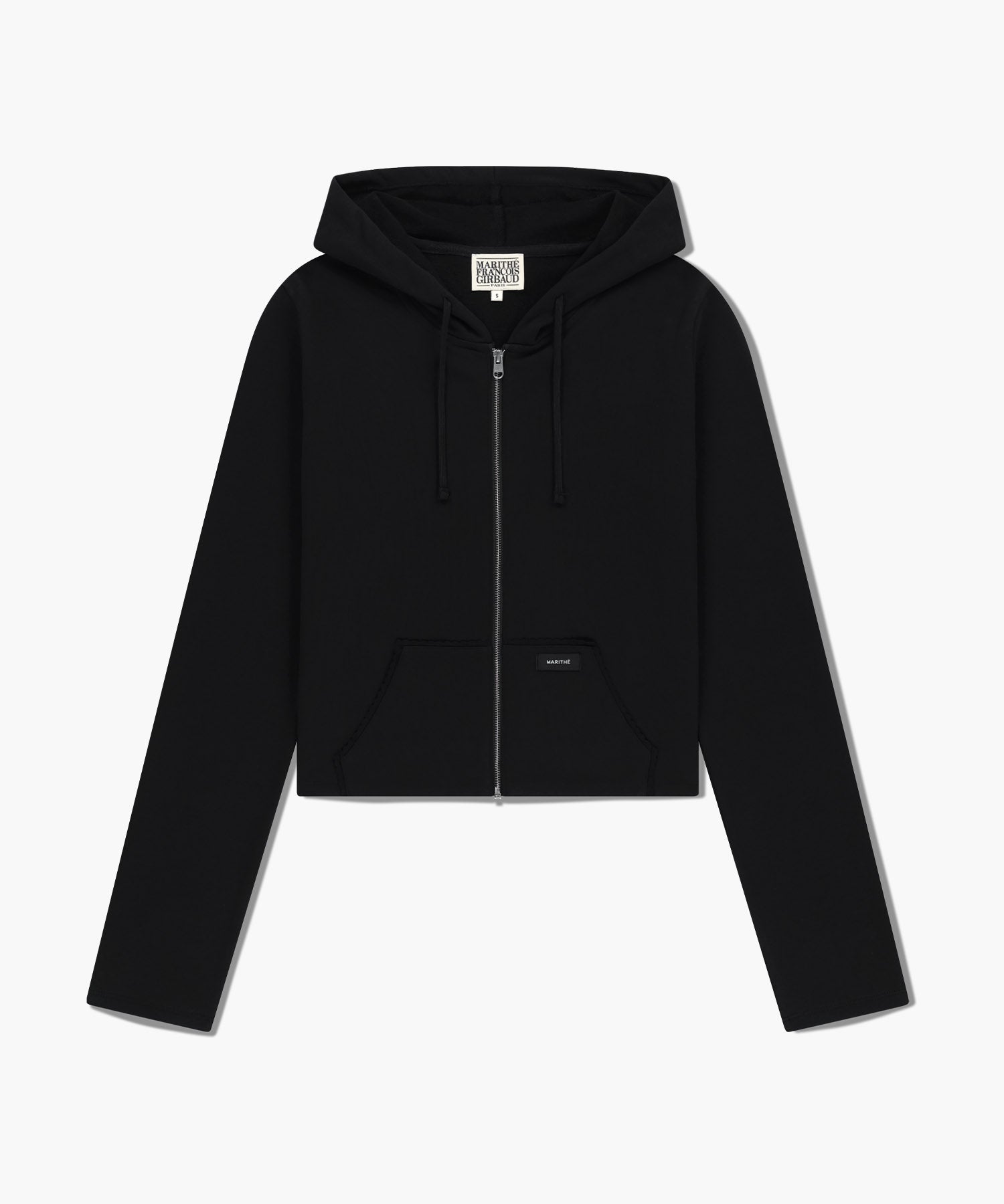 Marithe & Francois Girbaud - Slim Fit Crop Hoodie Zipup (Black) product image 6 | TRAB K-Fashion Australia