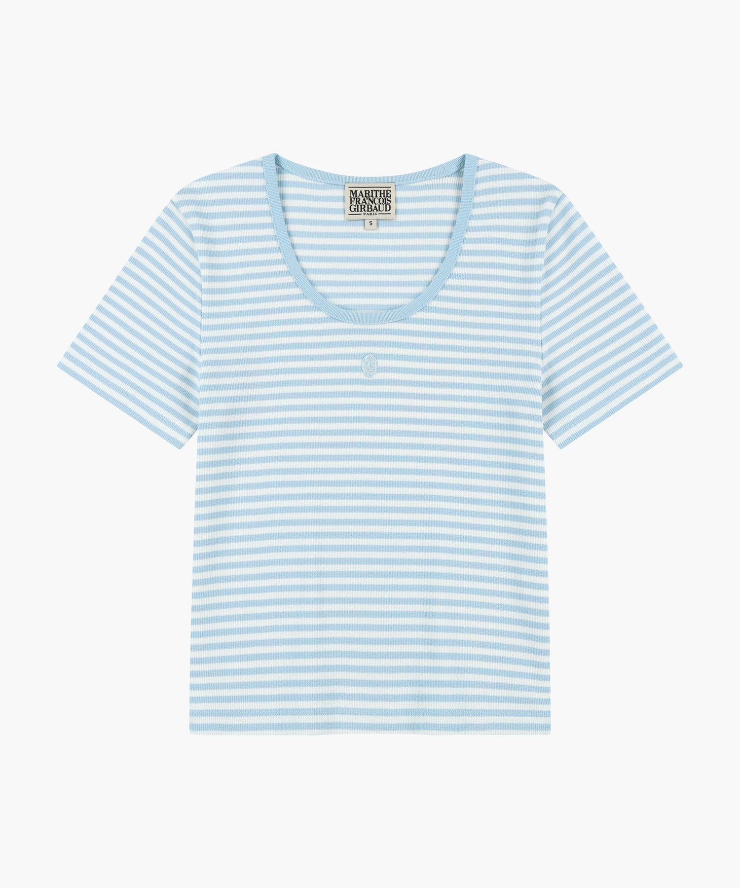Marithe & Francois Girbaud - Deep Neck Ringer Tee (Sky Blue) product image 6 | TRAB K-Fashion Australia