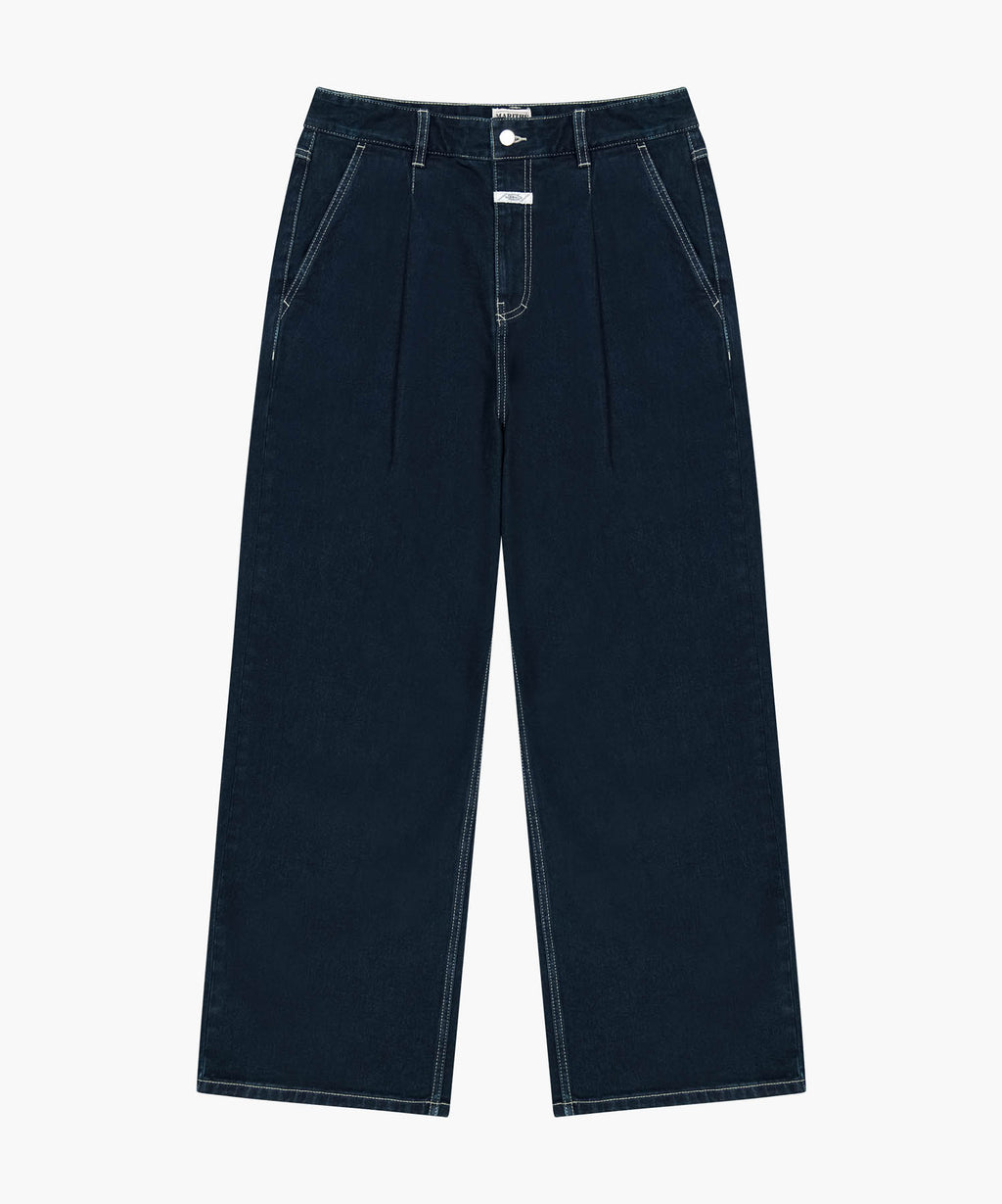 Marithe & Francois Girbaud - New M Low-waist Tuck Wide Denim Pants (Dark Blue) product image 6 | TRAB K-Fashion Australia