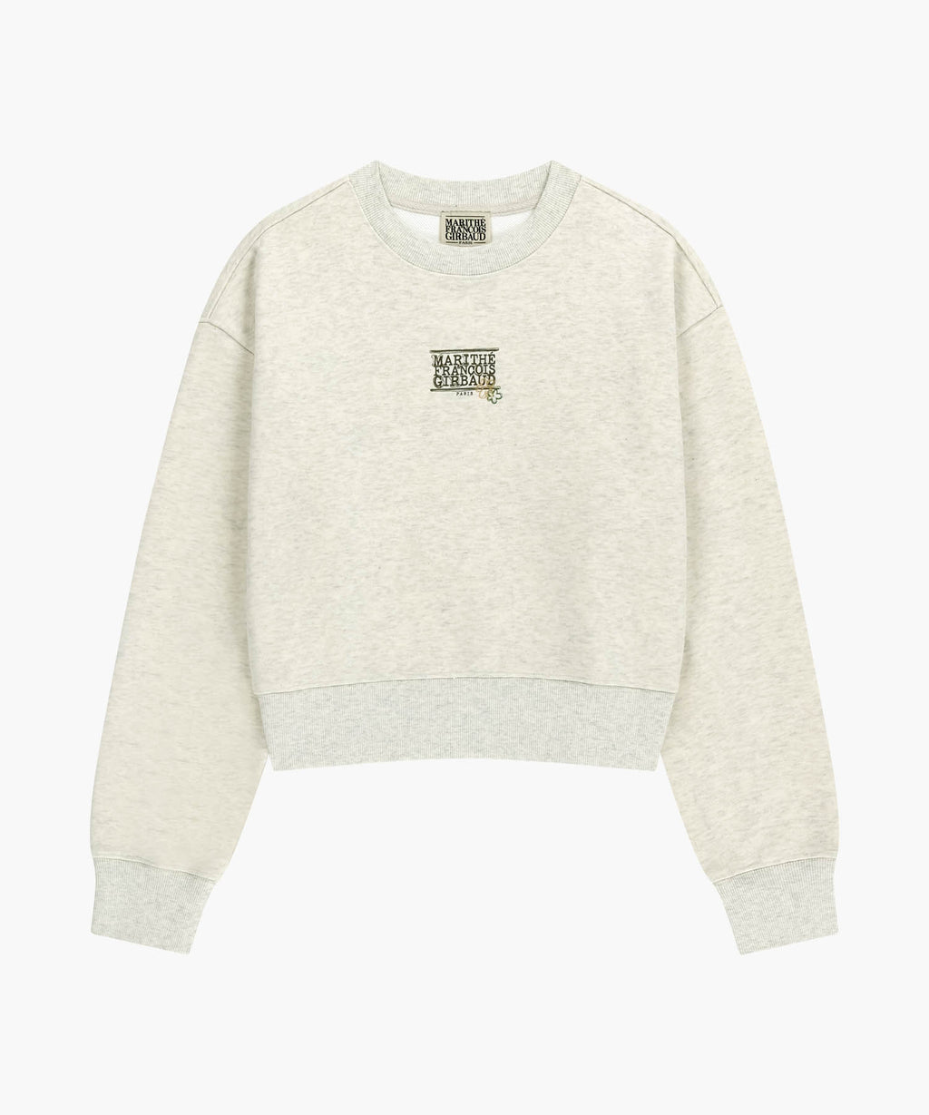 Marithe & Francois Girbaud - Flower Classic Logo Crop Sweatshirt (Oatmeal) product image 6 | TRAB K-Fashion Australia