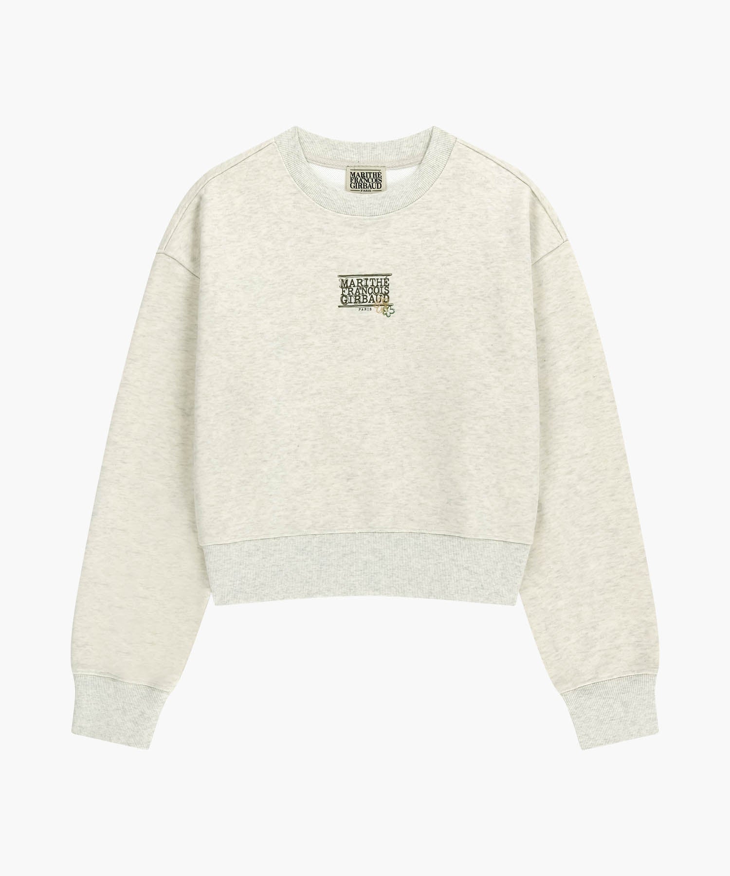 Marithe & Francois Girbaud - Flower Classic Logo Crop Sweatshirt (Oatmeal) product image 6 | TRAB K-Fashion Australia