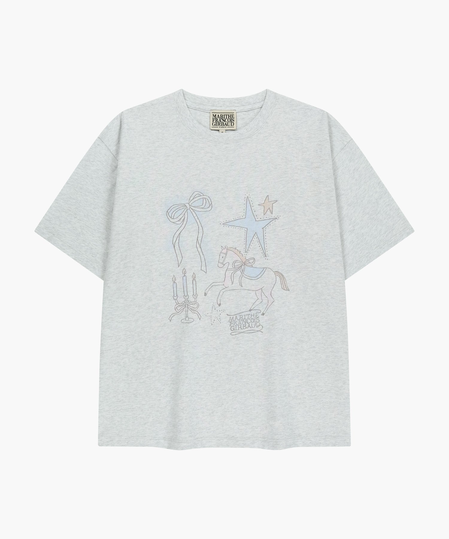 Marithe & Francois Girbaud - Unicorn Graphic Oversized Tee (Light Heather Gray) product image 6 | TRAB K-Fashion Australia