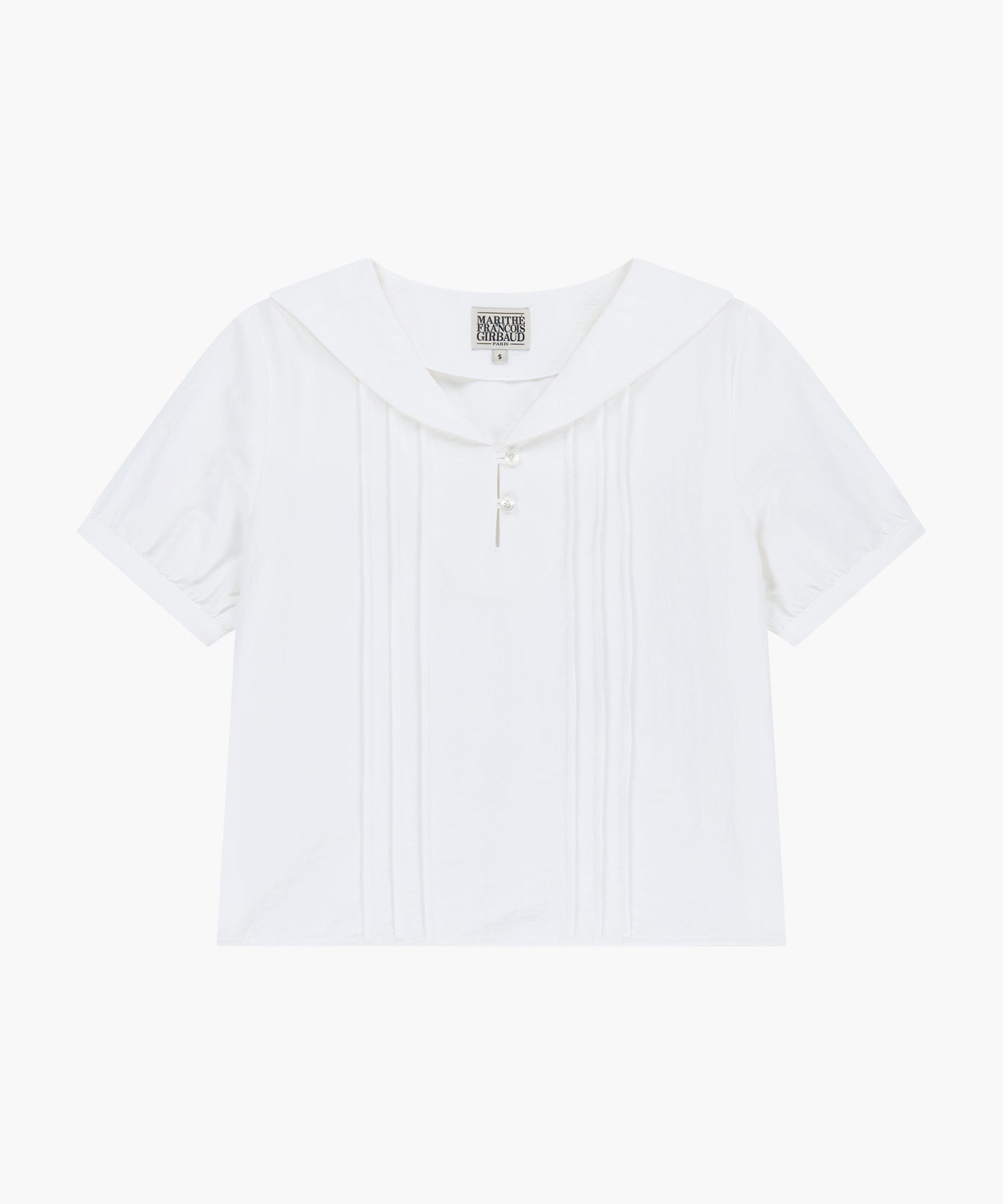 Marithe & Francois Girbaud - Pin Tuck Sailor Half Sleeve Shirt (White) product image 6 | TRAB K-Fashion Australia