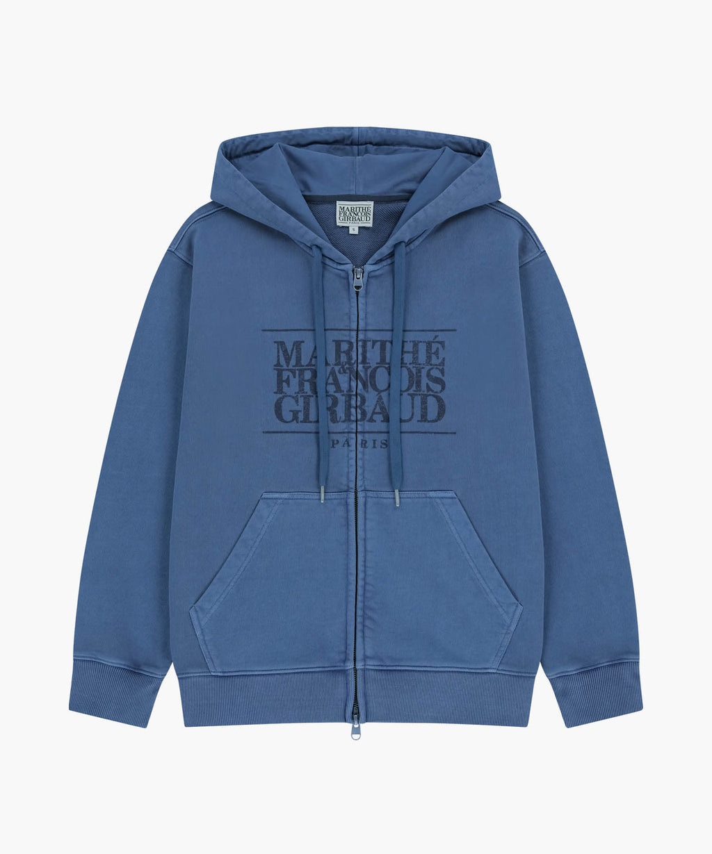 Marithe & Francois Girbaud - Classic Logo Dyeing Hoodie Zipup (Blue) product image 6 | TRAB K-Fashion Australia