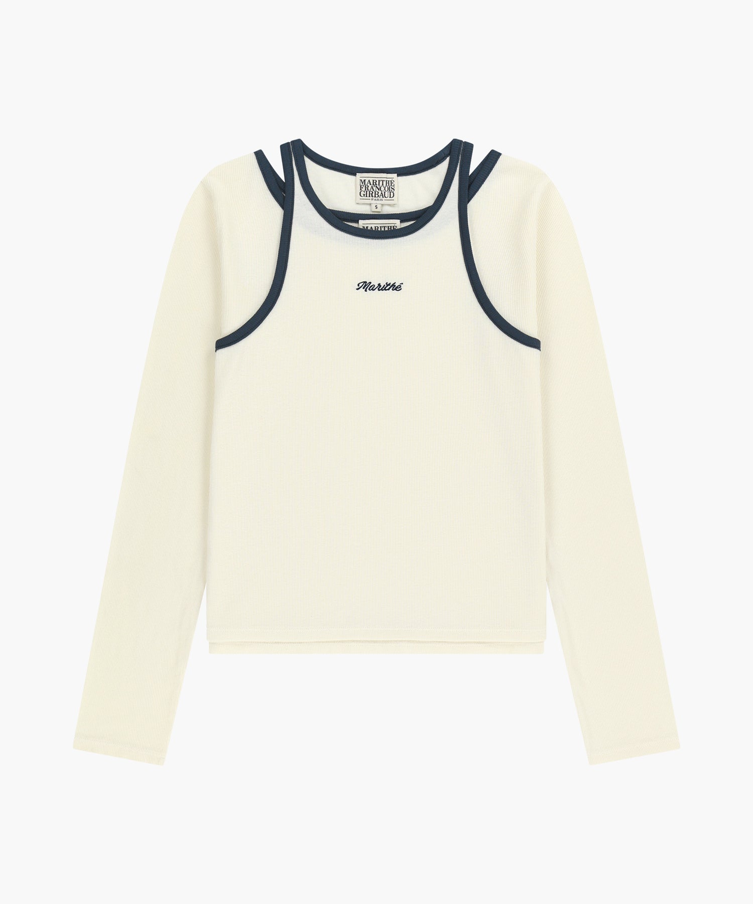 Marithe & Francois Girbaud - Sleeveless Layered Long Sleeve Tee (Ivory) product image 6 | TRAB K-Fashion Australia