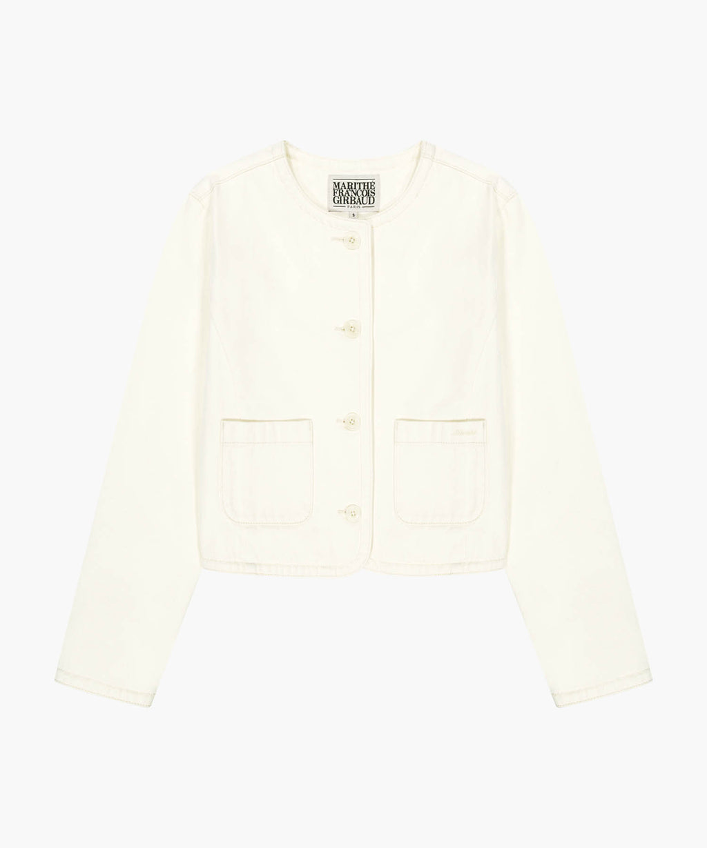 Marithe & Francois Girbaud - Round Neck Denim Jacket (Ecru) product image 9 | TRAB K-Fashion Australia
