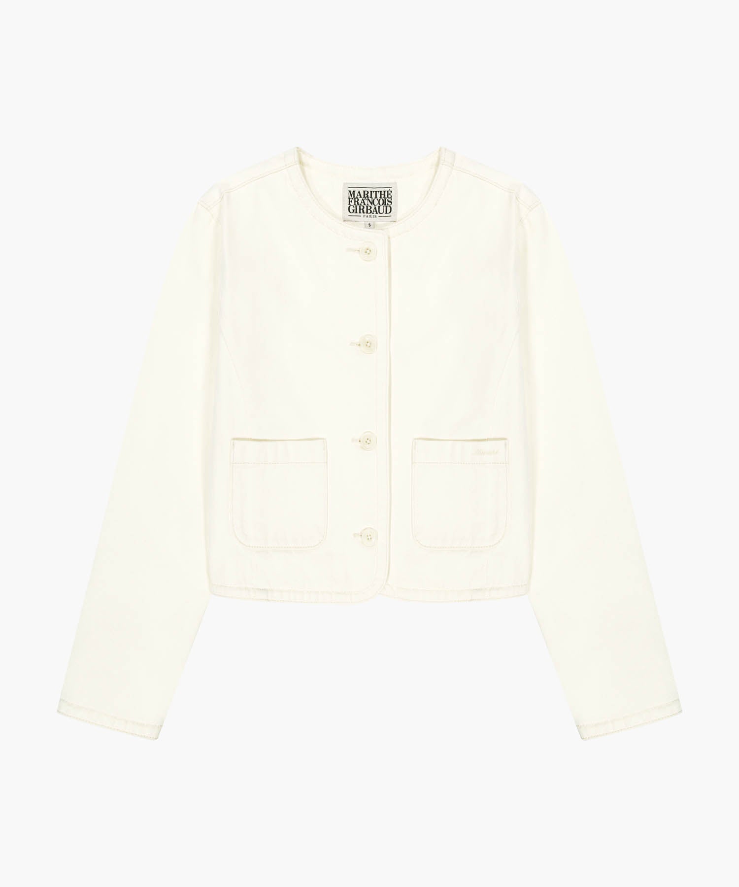 Marithe & Francois Girbaud - Round Neck Denim Jacket (Ecru) product image 9 | TRAB K-Fashion Australia