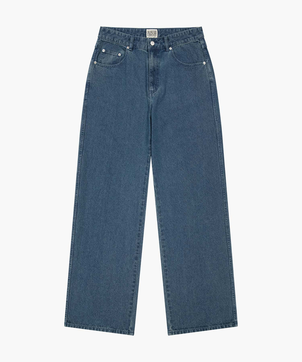 Marithe & Francois Girbaud - High Straight Stripe Denim Pants (Blue) product image 4 | TRAB K-Fashion Australia