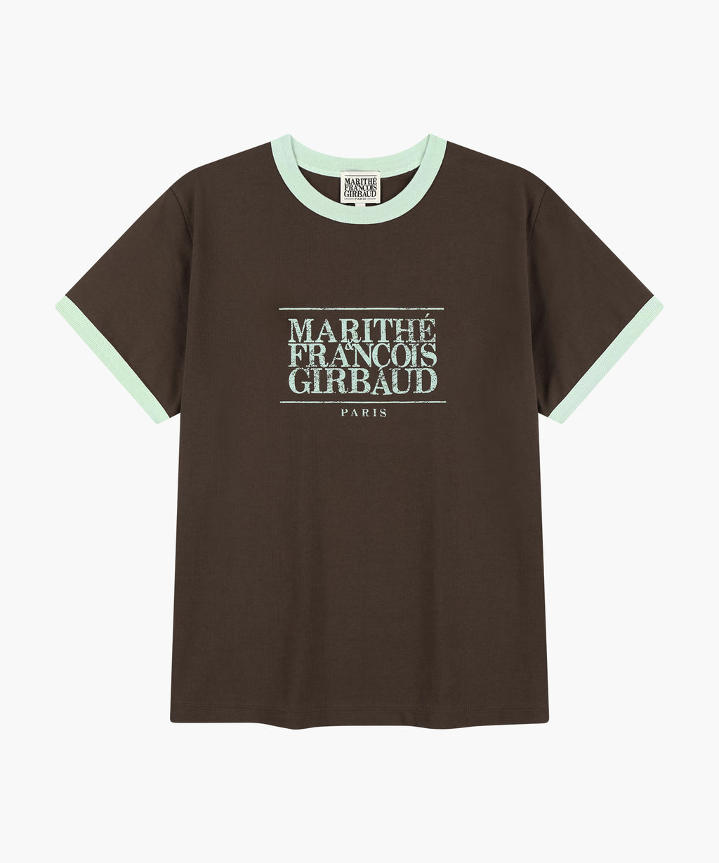 Marithe & Francois Girbaud - Aerocool Crack Classic Logo Ringer Tee (Brown) product image 6 | TRAB K-Fashion Australia