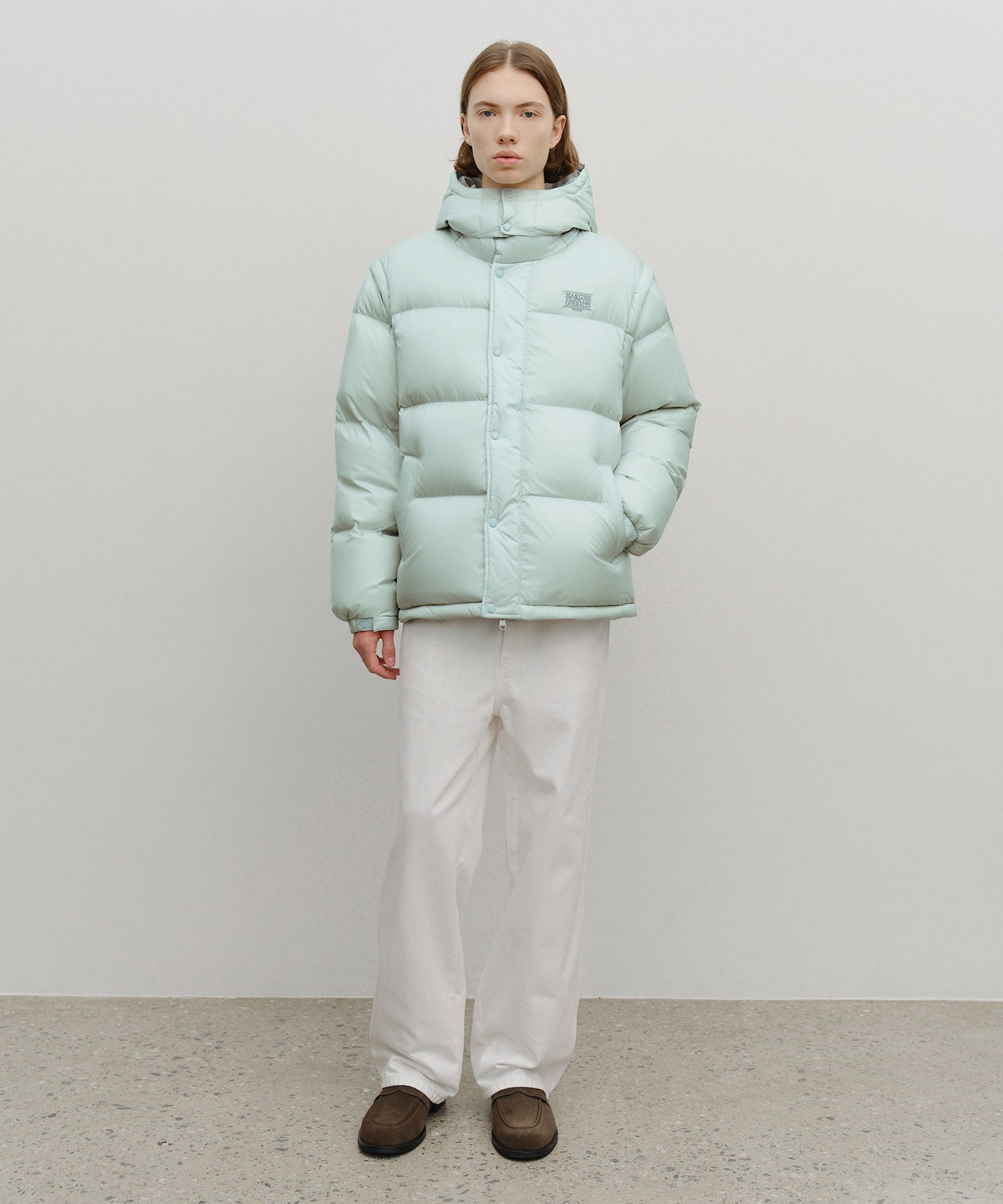 Marithe & Francois Girbaud - Detatchable Down Jacket (Mint Gray) product image 6 | TRAB K-Fashion Australia
