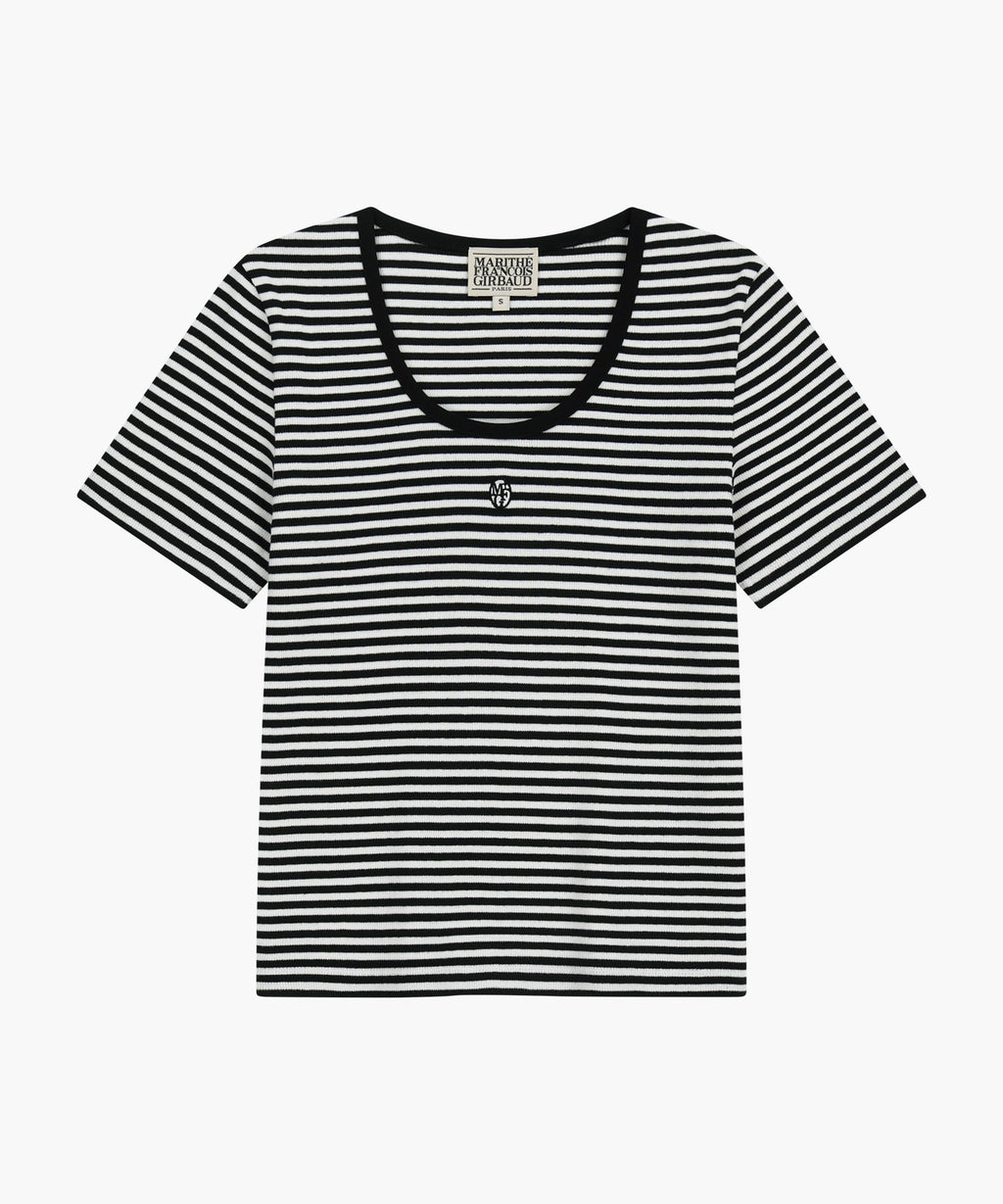 Marithe & Francois Girbaud - Deep Neck Ringer Tee (Black) product image 6 | TRAB K-Fashion Australia
