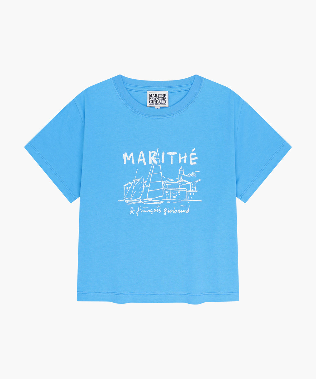 Marithe & Francois Girbaud - French Graphic Crop Tee (Blue) product image 6 | TRAB K-Fashion Australia