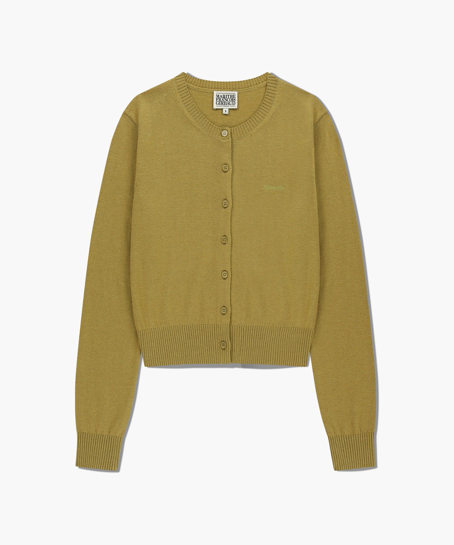 Marithe & Francois Girbaud - Half Knit Round Neck Cardigan Set Up (Olive) product image 6 | TRAB K-Fashion Australia