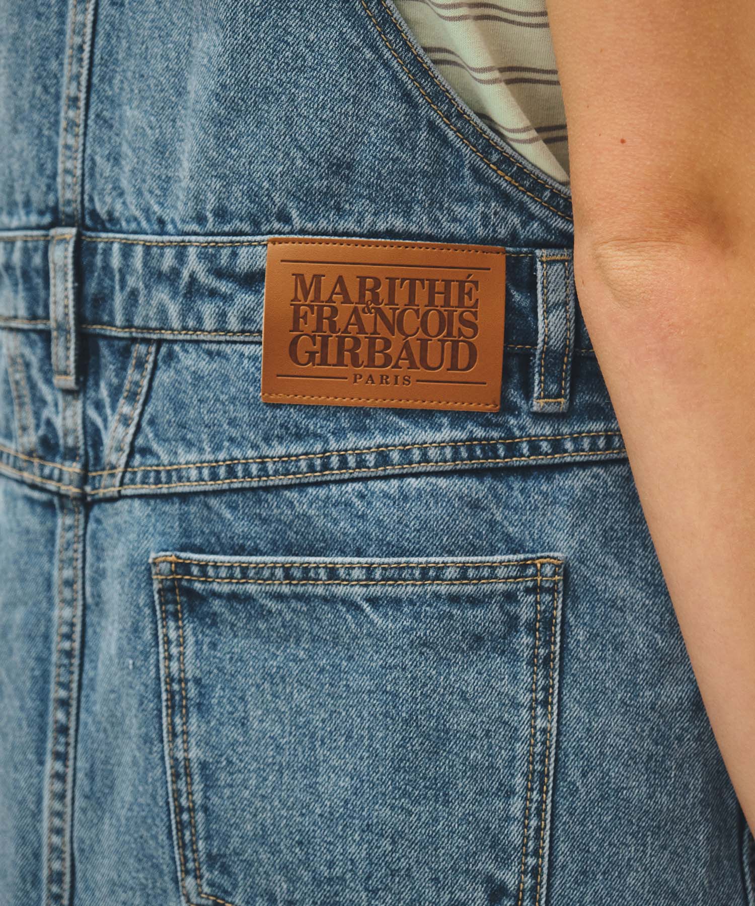 Marithe & Francois Girbaud - Denim Overall Midi Skirt (Blue) product image 6 | TRAB K-Fashion Australia