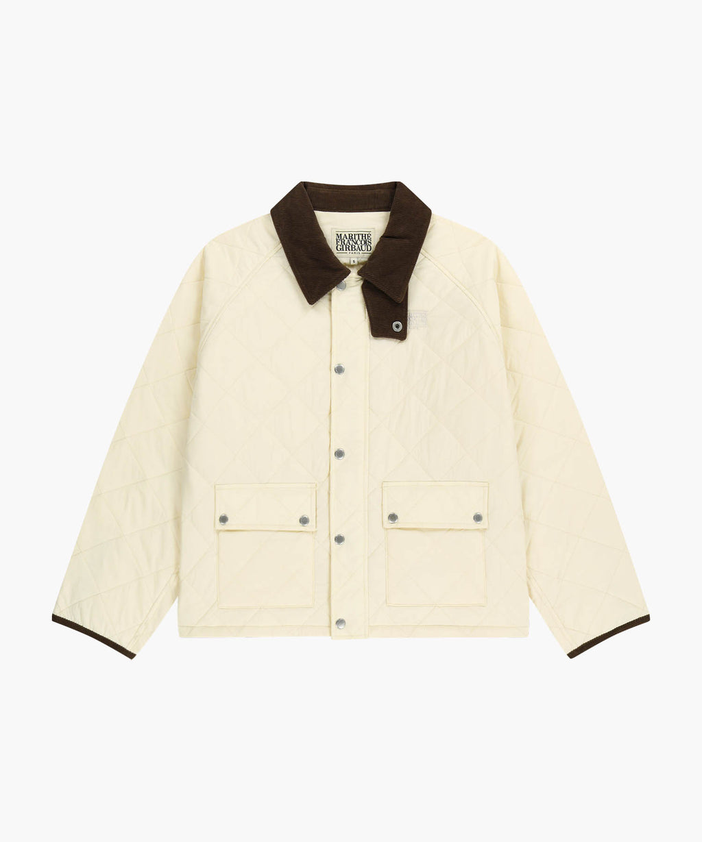 Marithe & Francois Girbaud - Corduroy Collar Quilted Jacket (Ivory) product image 6 | TRAB K-Fashion Australia
