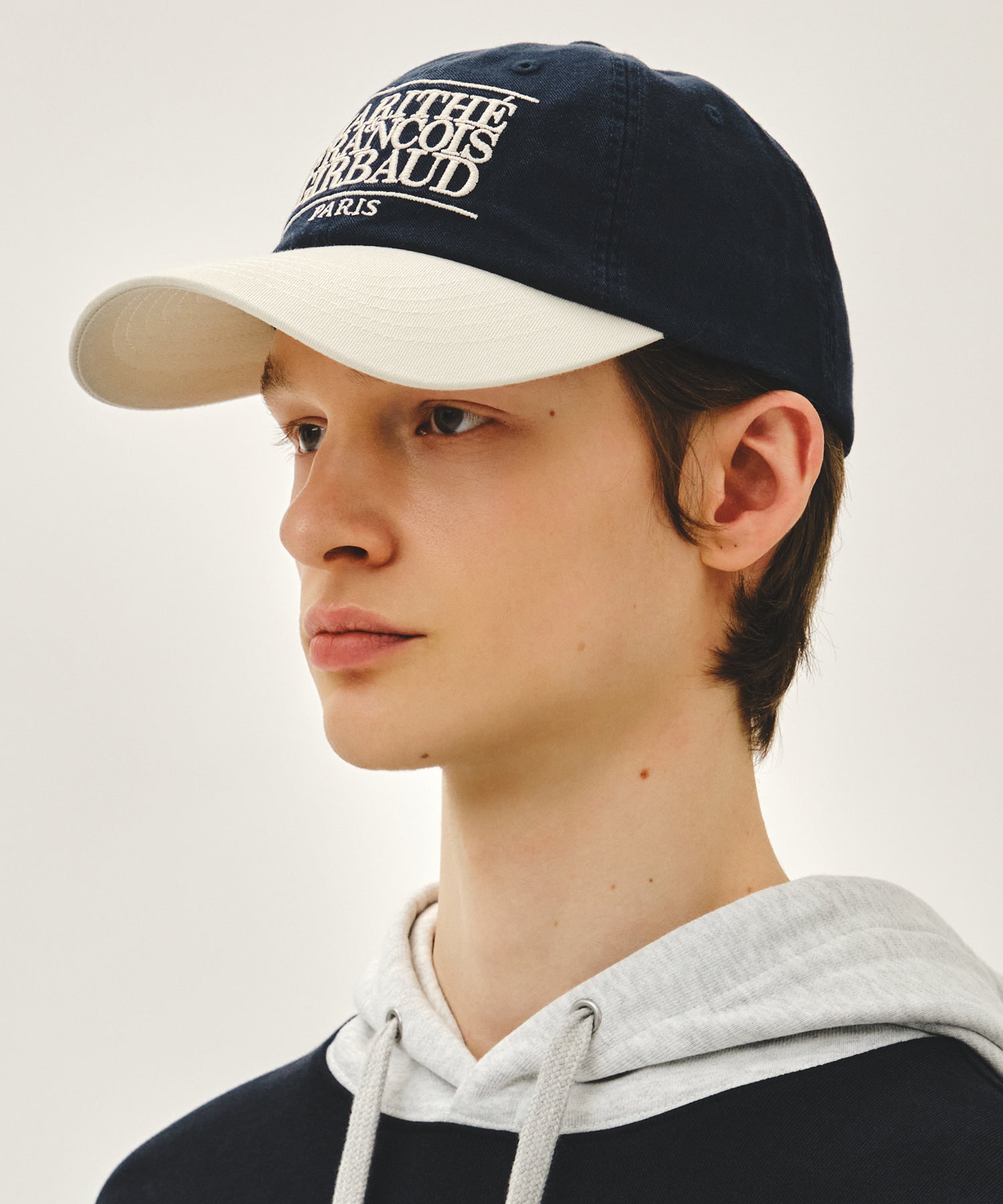 Marithe & Francois Girbaud - Classic Logo 6panel Color Block Cap (Ivory) product image 4 | TRAB K-Fashion Australia