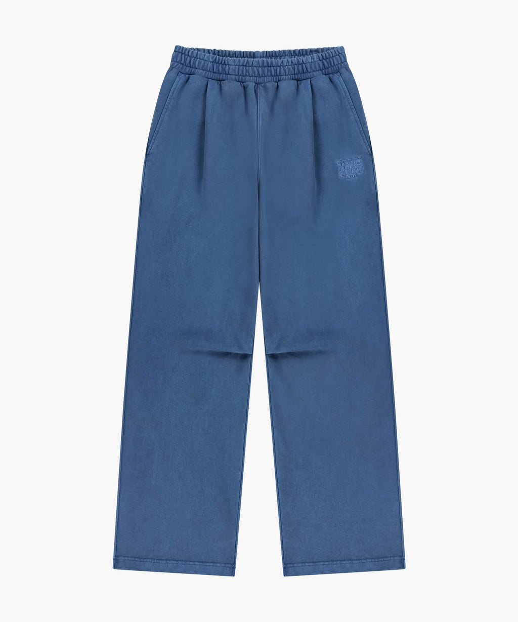 Marithe & Francois Girbaud - Outline Classic Logo Dyeing Tuck Wide Sweat Pants (Blue) product image 6 | TRAB K-Fashion Australia