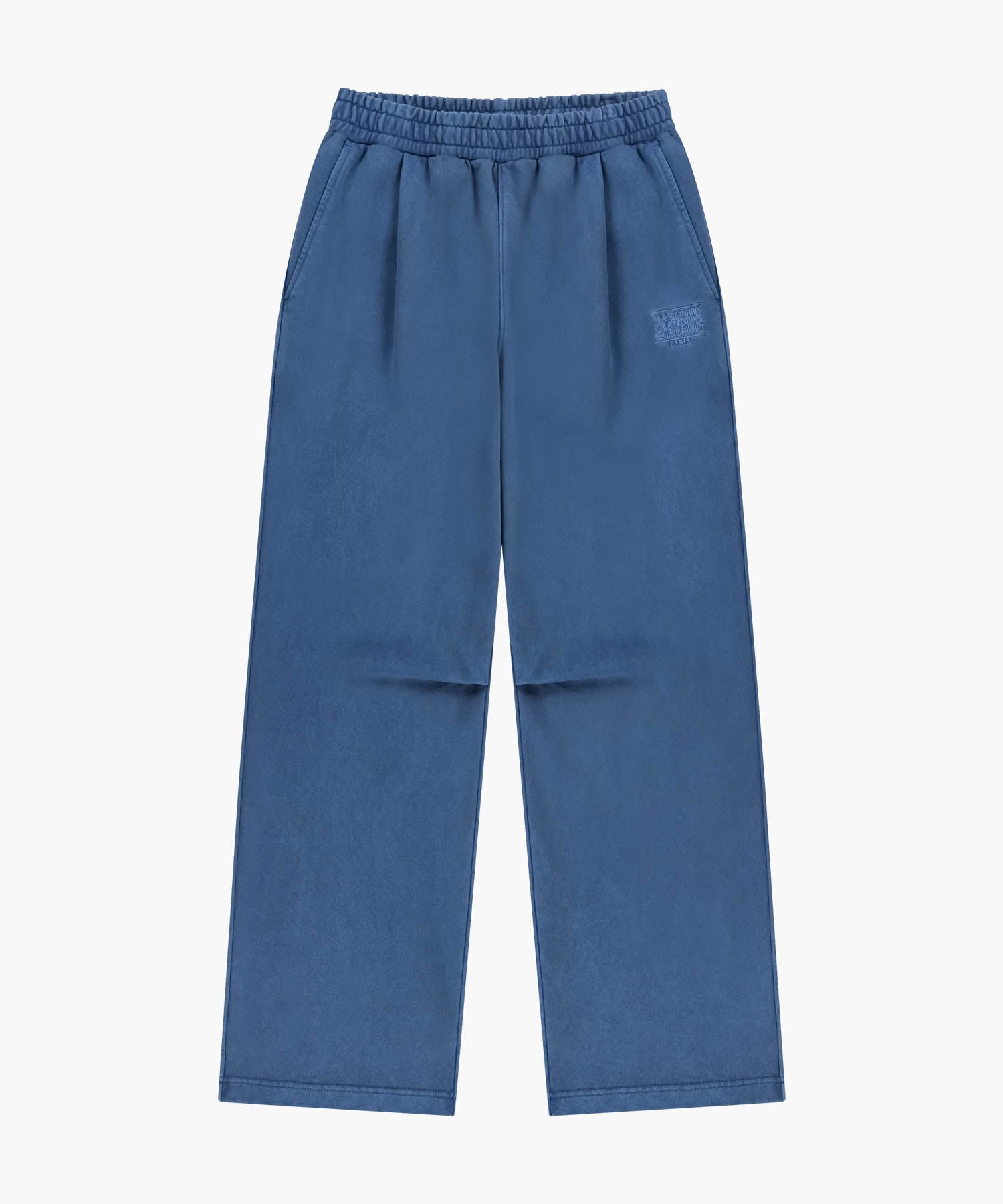 Marithe & Francois Girbaud - Outline Classic Logo Dyeing Tuck Wide Sweat Pants (Blue) product image 6 | TRAB K-Fashion Australia