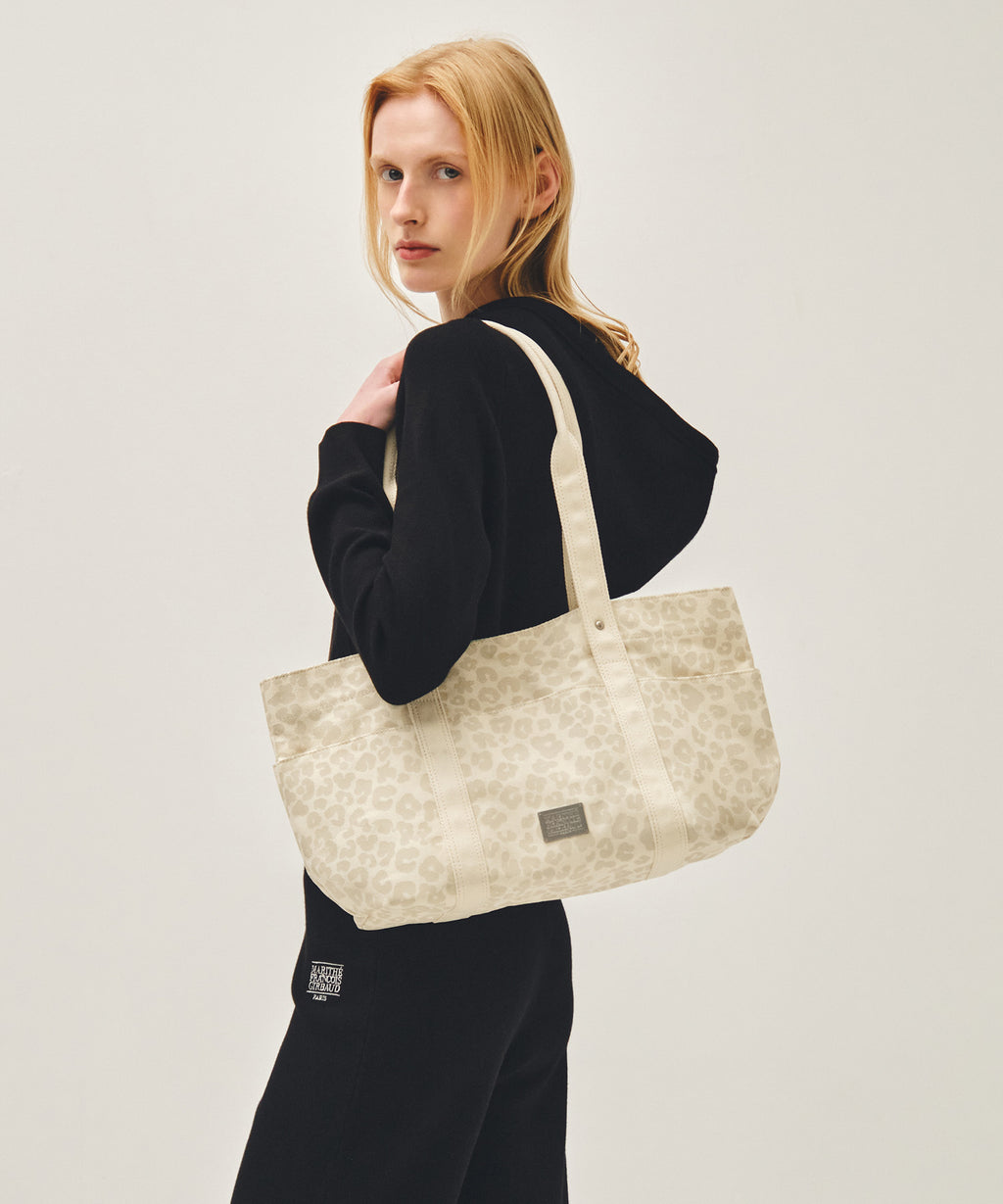Marithe & Francois Girbaud - Classic Logo Pattern Canvas Shoulder Bag (Ivory) product image 6 | TRAB K-Fashion Australia
