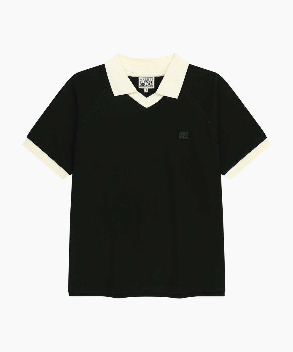 Marithe & Francois Girbaud - Small Classic Logo Pk Collar Point Tee (Black) product image 6 | TRAB K-Fashion Australia