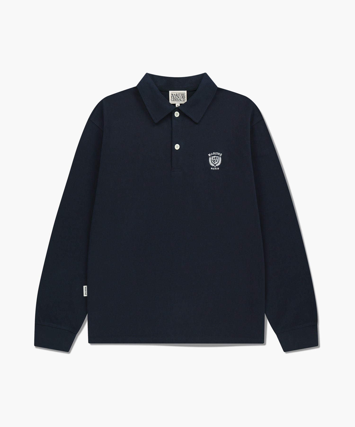 Marithe & Francois Girbaud - Crest Logo Jersey Polo Long Sleeve (Navy) product image 6 | TRAB K-Fashion Australia