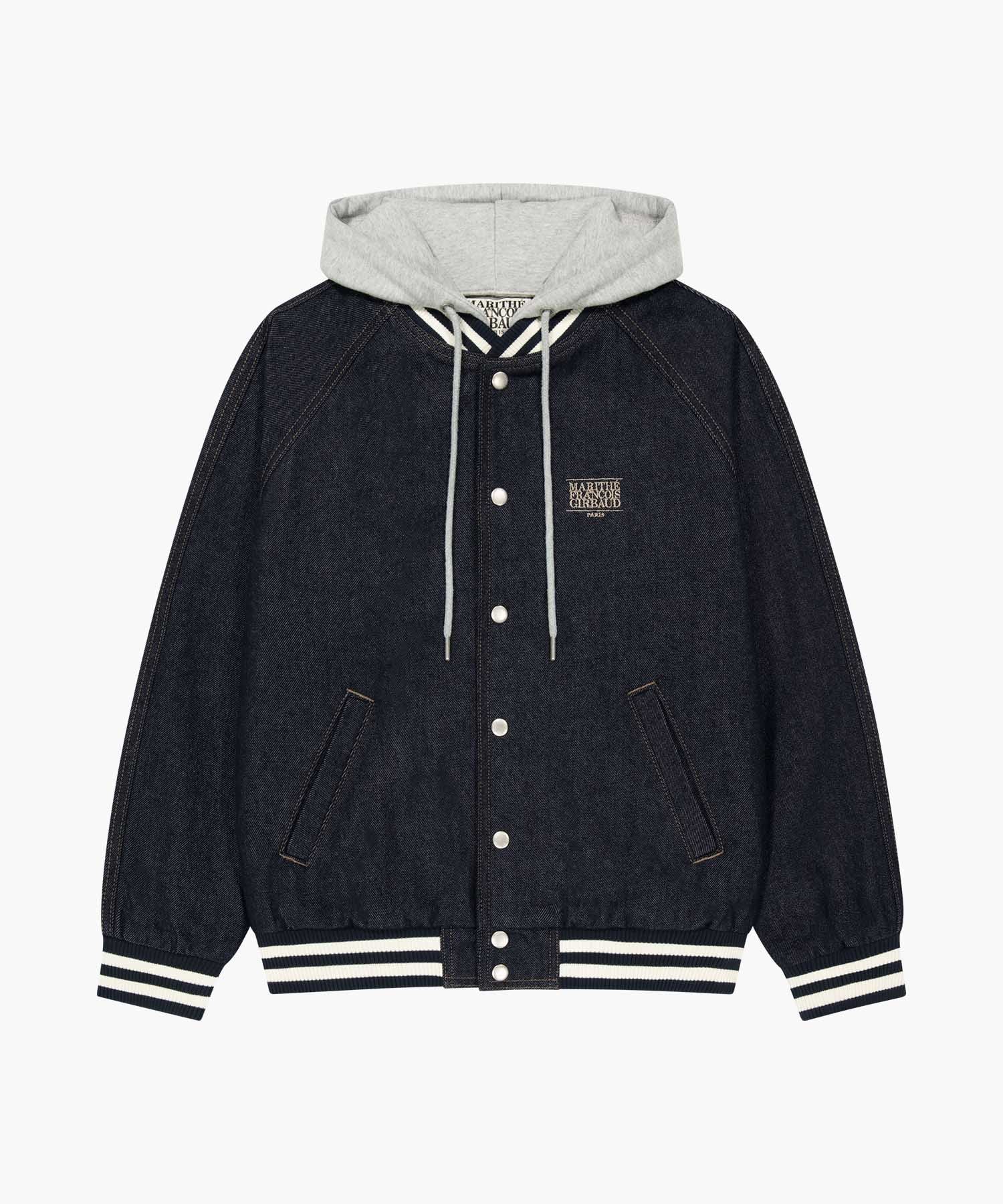 Marithe & Francois Girbaud - Classic Logo Raglan Denim Varsity Jacket (Indigo) product image 6 | TRAB K-Fashion Australia