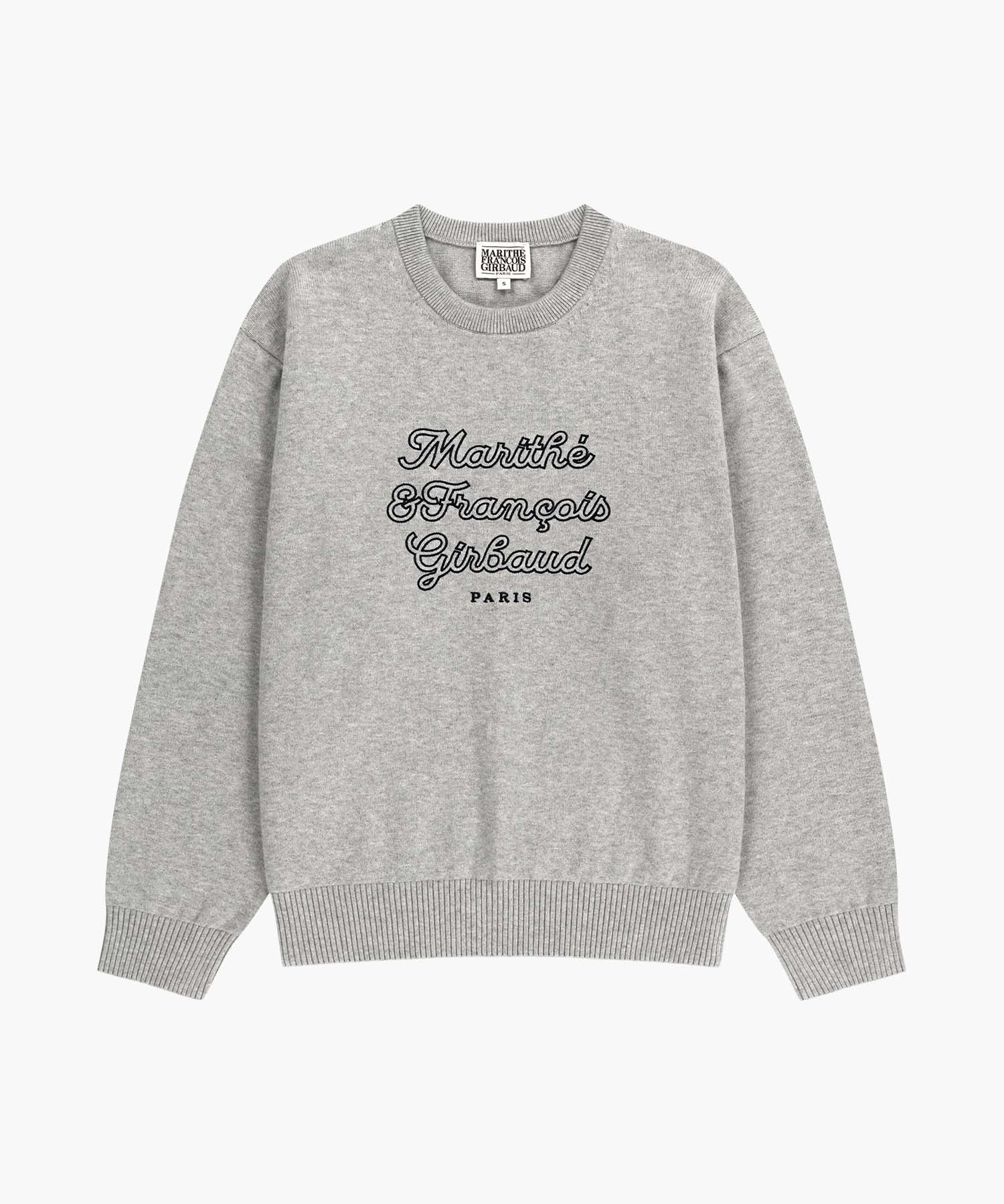 Marithe & Francois Girbaud - Drawing Classic Logo Knit Pullover (Melange Gray) product image 6 | TRAB K-Fashion Australia