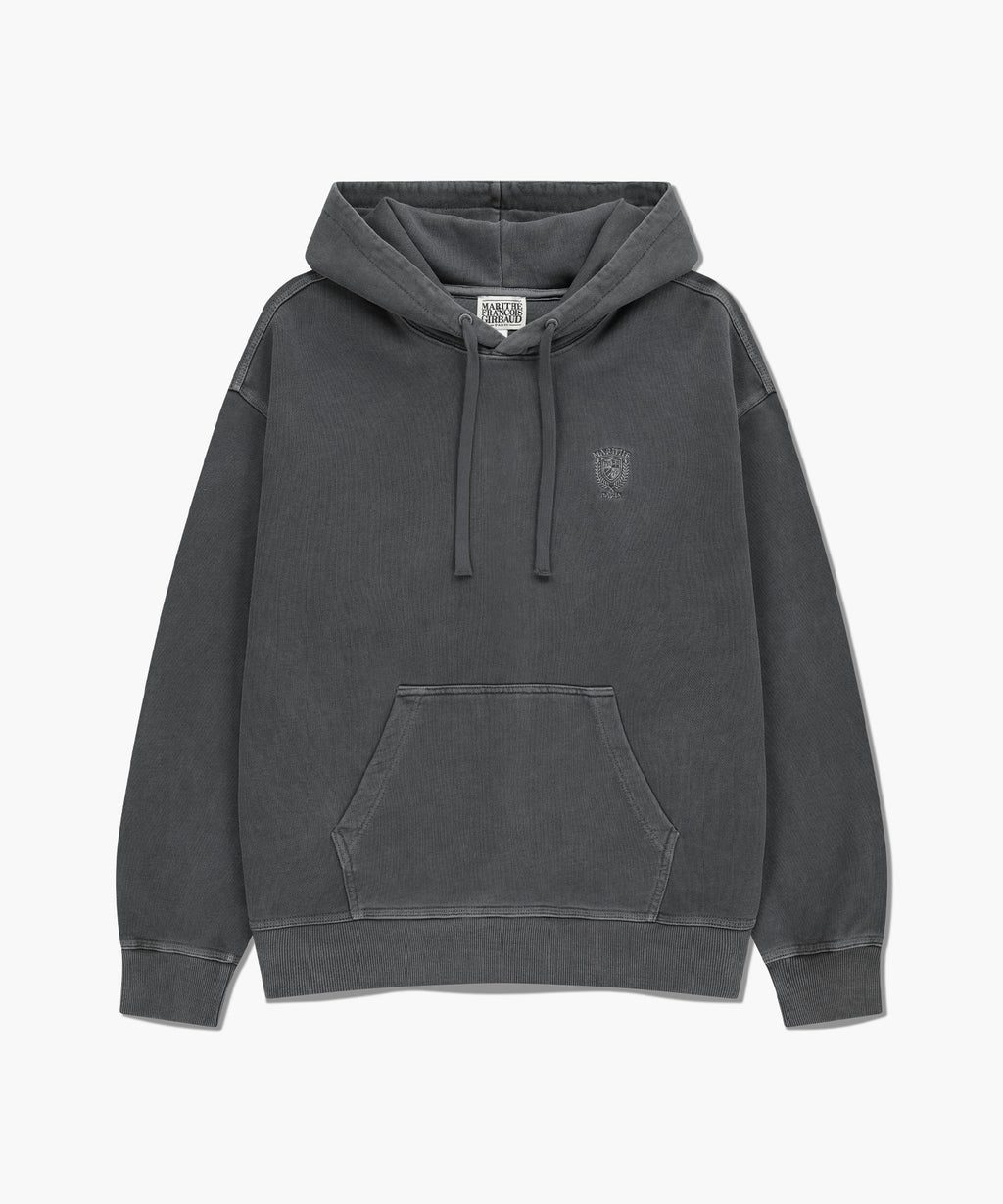 Marithe & Francois Girbaud - Crest Logo Garment Dyed Oversized Hoodie (Charcoal) product image 6 | TRAB K-Fashion Australia