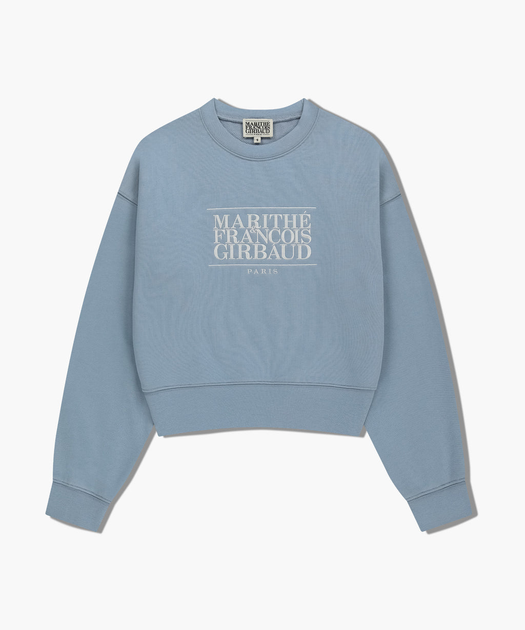 Marithe & Francois Girbaud - Classic Logo Crop Sweatshirt (Sky Blue) product image 6 | TRAB K-Fashion Australia