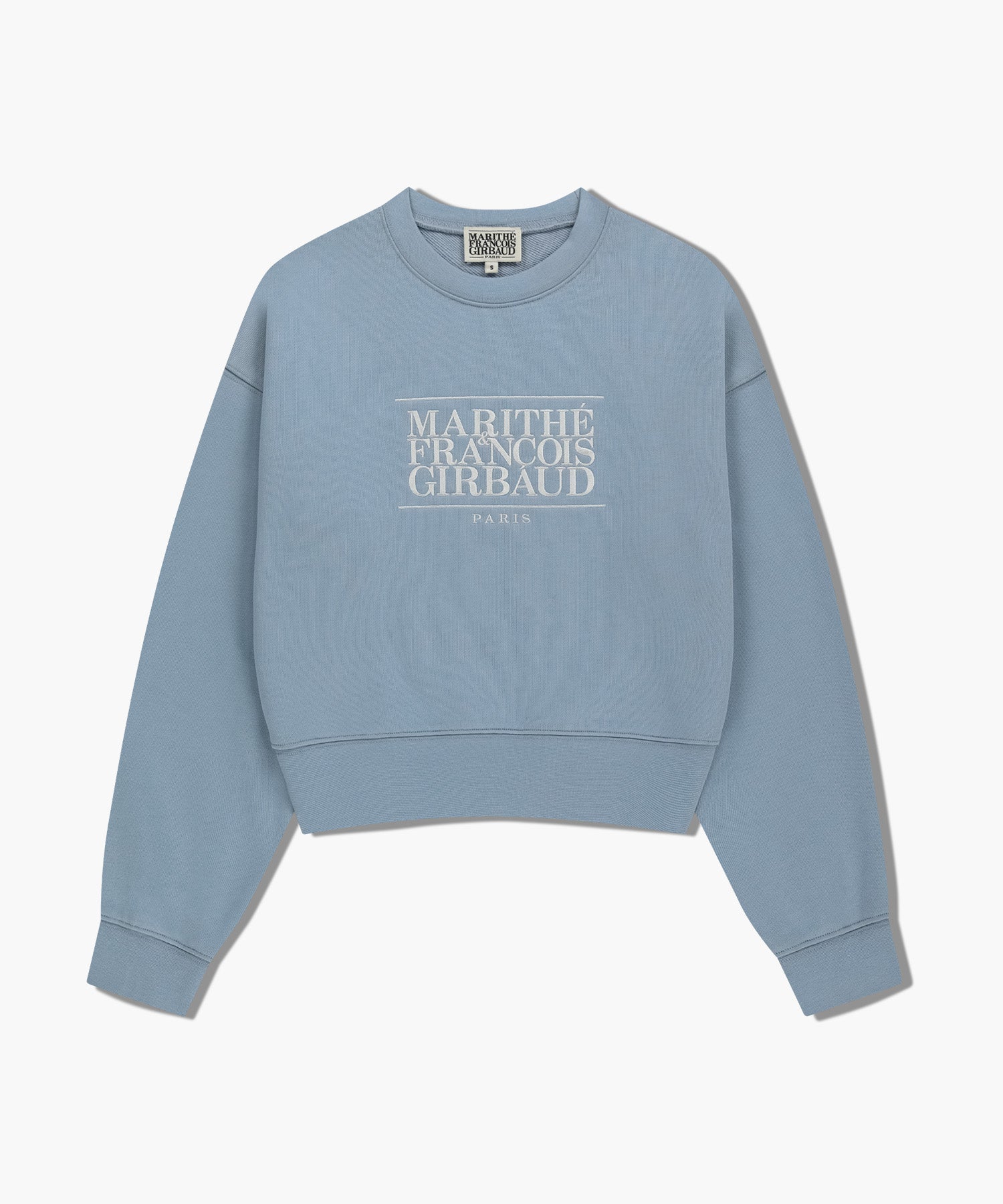 Marithe & Francois Girbaud - Classic Logo Crop Sweatshirt (Sky Blue) product image 6 | TRAB K-Fashion Australia