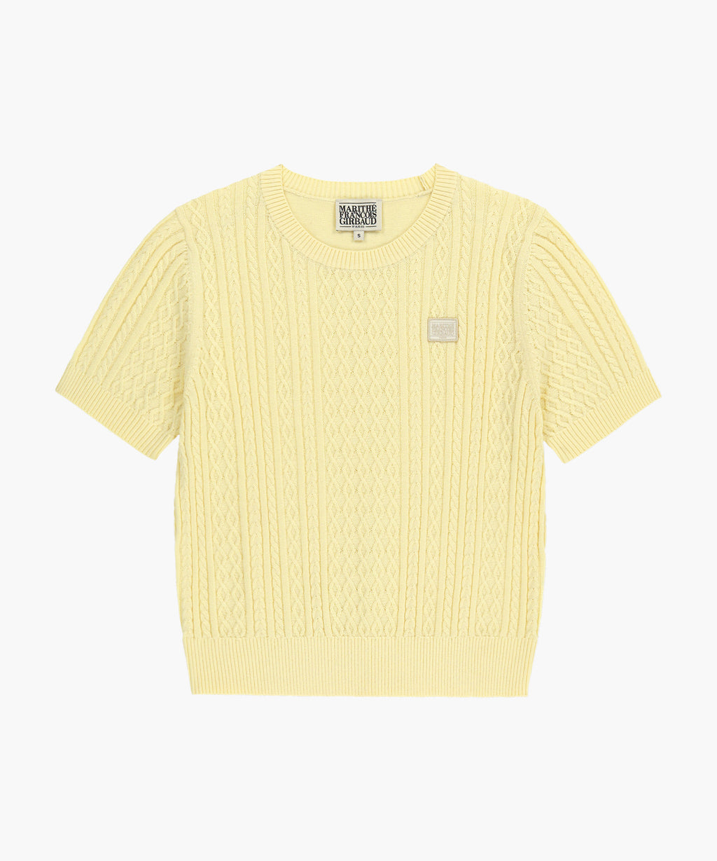 Marithe & Francois Girbaud - Cable Half Knit Pullover (Light Yellow) product image 6 | TRAB K-Fashion Australia