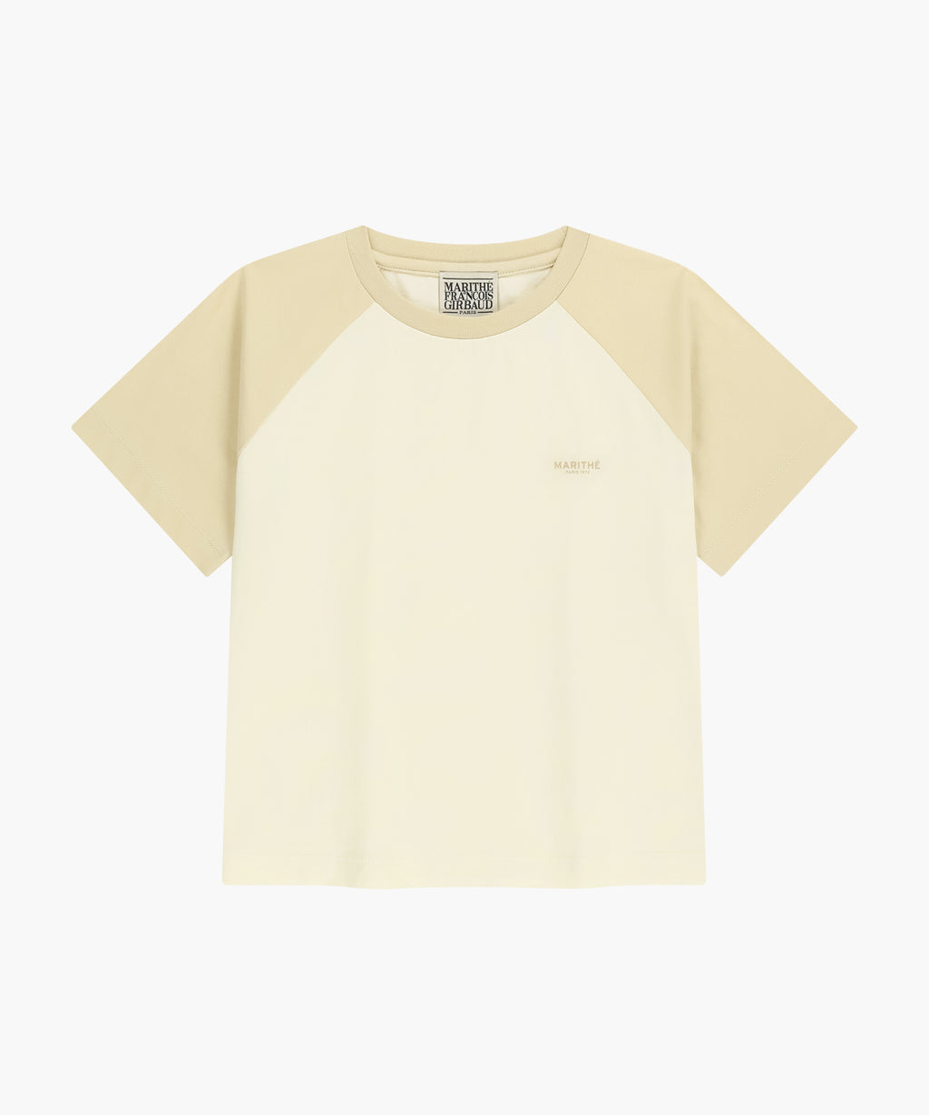 Marithe & Francois Girbaud - Small Regular Logo Raglan Crop Tee (Butter) product image 6 | TRAB K-Fashion Australia